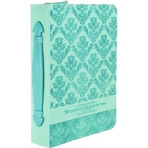 "Divinity Boutique Bible Business Report Cover (25711) | Medium Fits Bibles up to 8.25" x 5.50" x 1", Teal Green