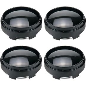 66mm Wheel Rim Hub Center Covers Center Caps Replacement 63mm Lug to Lug (Black Base Black Top) - 4Pcs