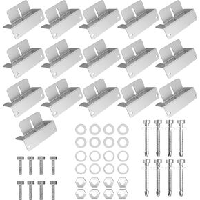 Houseables Solar Panel Mounting Brackets, Roof Panels Z Bracket, 2.5" x 1.5" x 3.9", 4 Sets (16 Pc), Aluminum, Off Grid, Adjustable Mount Nuts & Bolts, Boat Accessories, Wind Generators, RVs, Trailers