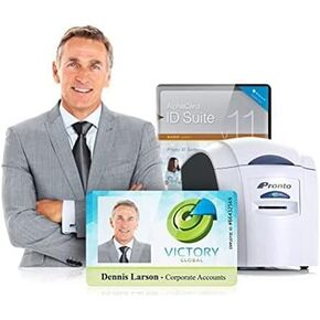AlphaCard Employee ID Card Printer System for Businesses for Your Business Printer, Employee Design Software, ID Supplies