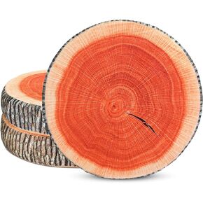 Coume 3 Pcs Wood Slice Pillow Round Floor Cushion 3D Digital Throw Pillow Decorative Tree Ring Soft Circle Seating for Kids Chair Home Couch Sofa Bedroom Decor(Classical)