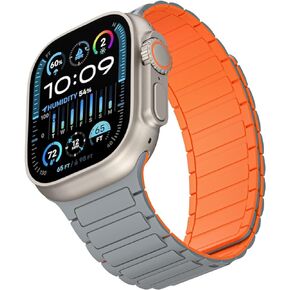 Magnetic Watch Band for Apple Watch Bands /Ultra/Ultra 2 Watch bands for men women iwatch band 49mm 45mm 44mm 42mm 41mm 40mm 38mm Sport Silicone Wristband Strong Magnet link Strap for apple watch Series 9 8 SE 2nd 7 6 SE 5 4 3