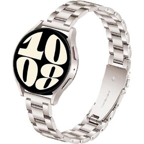 Slim Stainless Steel Bands for Samsung Galaxy Watch 6 5 4 Band, 20mm Watch Band fits Samsung Watch 6 5 4 Bands for Women, Metal Band for Galaxy Watch 6 4 Classic Bands/Watch 5 Pro-Gold
