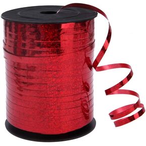 شريط تجعيد أحمر مجعد لتغليف الهدايا لتزيين زهور الزهور، لفافة سلسلة بالونات معدنية لامعة لتزيين الحفلات الفنية والمهرجانات (500 ياردة) in Kuwait