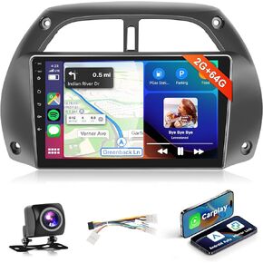 2G+64G for Toyota RAV4 2001-2006 Android Car Stereo with Wireless Car Play Android Auto, podofo 9 inch Touch Screen Car Radio with Bluetooth GPS Navigation HiFi Audio WiFi SWC Backup Camera Mic
