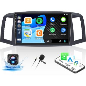 2+64G ستيريو سيارة أندرويد لسيارة جيب جراند شيروكي 2004-2007 مع Carplay Android Auto Mirror Link 10.1 بوصة شاشة تعمل باللمس FM RDS HiFi Bluetooth WiFi GPS+Camera & MIC in Kuwait