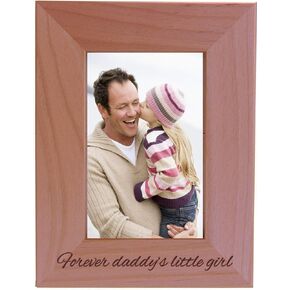 CustomGiftsNow Forever Daddy's Little Girl - Engraved Wood Picture Frame (4x6 Vertical)