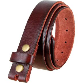 Genuine Full Grain 100% One Piece Leather Casual Belt Strap (1-1/8") / Women's Dress Belt (3/4"),Multi-Style Options