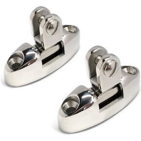 Pack of 2 Marine Grade Bimini Top 316Stainless Steel Swivel Deck Hinge with Rubber Pad Deck Mount