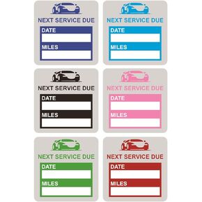 Oil Change Sticker Static Cling,2 inch 60pcs Cute Mixed Color Oil Change Sticker,Next Service Sticker