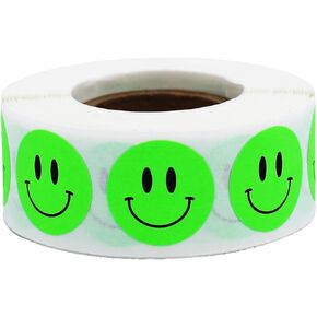 Happy Face Stickers Blue Holographic Sparkle Happy Face Labels 0.75 Inch 500 Total Adhesive Stickers