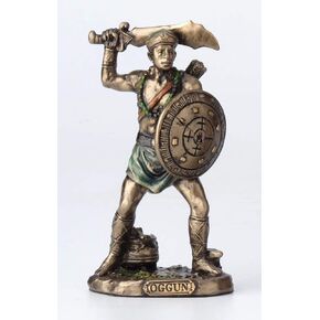 Veronese Design 3 1/2" Oggun Santeria Orisha of War Painted Bronze Resin Figurine