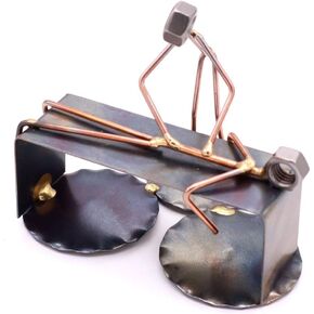 Rock Creek Metal Craft Chiropractor Handmade Metal Figurine Hand Welded Metal Art & Recycled Metal Sculptures - Unique Desk Accessories, Medical Office Decor, & Chiropractor Gifts