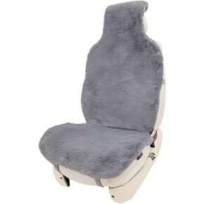 Champlus Car Seat Cover Silky Soft Automotive Seat Cover, Faux Sheepskin Fur Wool Car Seat Cushion, Universal Fits Cars, SUVs, Trucks Minivans, Easy Installation, Comfortable and Durable, 1pc - Black