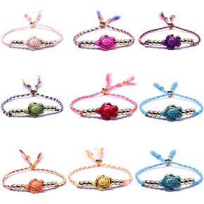 Fuqimanman2020 9pcs Bohemian Sea Turtle Rope String Bracelets Set Thread Adjustable for Women Girls Best Friend Couples Summer Inspirational Hawaiian Holiday Jewelry