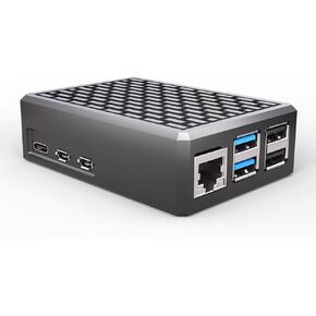 حافظة من الألومنيوم Raspberry Pi 5 صندوق معدني بغطاء أسود لـ RaspberryPi 5