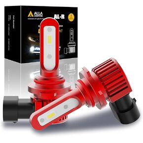 Alla Lighting 5200lm 9145 H10 LED Fog Lights Bulbs, 6000K Xenon White Extreme Super Bright 9140 9155 9040 12V LEDs Replacement, AL-R Version