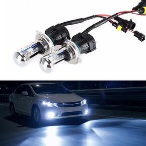 H13 9008 Bi-Xenon HID Bulbs 35W Super Bright Dual Hi/Lo Headlight Bulb Replacement, 8000K Ice Blue, Pack of 2