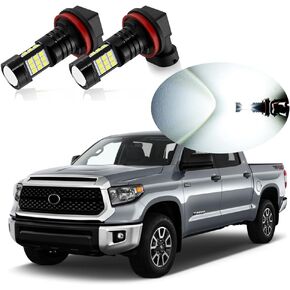 6000K Xenon White H11 H8 LED Fog Lights Bulb 2400 Lumens Per Pair Halogen Lamps Replacement Compatible with 2014 2015 2016 2017 2018 2019 2020 2021 Toyota Tundra, Pack of 2