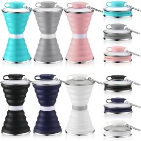 6 Pcs Collapsible Water Bottles 17 oz Silicone Foldable Water Bottles Portable Travel Water Bottle with Buckle for Camping Hiking Sports Outdoor Gym Summer (Bright Color)