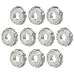 MF74ZZ 10PCS Flange Ball Bearing 4×7×2.5mm Double Metal Shielded Flanged Bearing Chrome Steel ABEC-1(P0) Z2 Miniature Deep Groove Ball Bearing for Industrial Machine, Power Tools