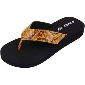 AIMONE Flat Wedge Sandles Womens Summer Dressy Shoes Stylish Flip Flop Thongs in Kuwait