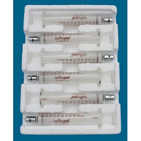 Glass Syringe 10 ml (Per Pack 6), the glass syringe is for Laboratory Use Only with 0.2 ml Graduation, Per Pack 6, P/N: 130-4010-N006
