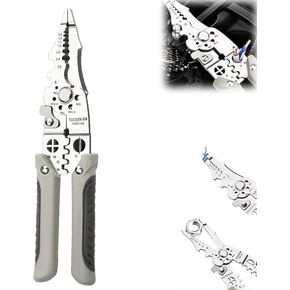 Dfcdcoo 2024 Multifunctional Wire Stripper Crimper Cable Cutter Pliers, Professional Electrical Wire Stripping Tool, Multipurpose Wire Stripper for Electrical Cable Cutting (1PCS)