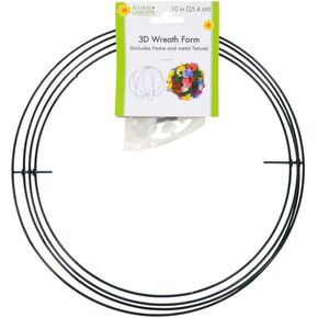 Floral Garden 3D Round Metal Wreath Form (10 Inch)