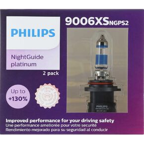 Philips Automotive Lighting 9006XS NightGuide Platinum Upgrade Headlight Bulb, Pack of 2