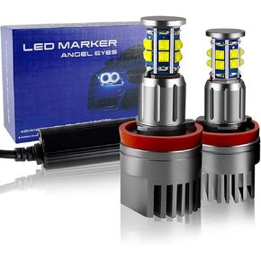 Apmat 120W H8 LED Angel Eye Halo Bulb Light 6000K White Replacement for BMW E90 E92 E70 E71 E82 E89 M6 1 3 5 Series X5 X6 Z4 Xenon Headlights Lamps Marker