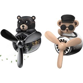 Car Air Fresheners Vent Clips with 2pcs Fragrance Tablets - Cartoon Bear Pilot Car Fragrance Diffuser Air Vent - Cartoon Bear Pilot Car Air Freshener - Car Fragrance Diffuser (Bear) in Saudi Arabia
