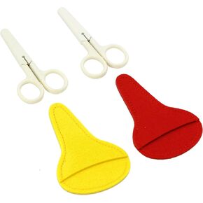 Child Scissors Set, 2 Piece with Colorful Covers, Stainless Steel Blades