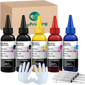 مجموعة إعادة تعبئة الحبر لخراطيش طابعة HP HP 67 60 61 62 63 65 950 951 952 962 920 901 902 932 933 934 940 خراطيش الحبر القابلة لإعادة الملء نظام CISS (5 × 100 مل، أسود، سماوي، أرجواني، أصفر)