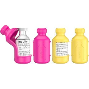 MVIIOE Insulin Bottle Protector for Diabetic, Insulin Bottle Protector Sleeve Silicone Protective Case Reusable Durable Flexible to Protect from Breaking, Suitable for 10ml Short Bottle (4 Packs)