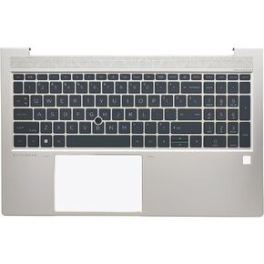 ReplacementUpper Case Palmrest for HP EliteBook 850 G8 855 850 G7 Series Laptop Backlit Keyboard Assembly Top Cover with US Layout M35816-001 Silver