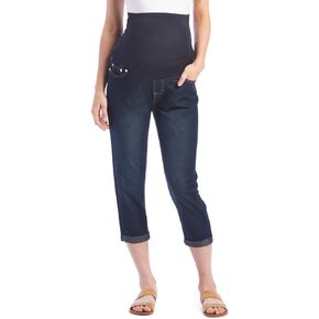 Rumor Has It Maternity Over The Belly Cuffed Capri Crop Straight Jeans