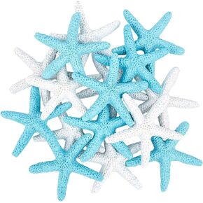 PH PandaHall 2.2 Inch Pencil Finger Starfish 16pcs Starfish Ornaments Resin Nautical Starfish Coastal Beach Ocean Flatback Starfish Ornaments for Beach Wedding Party Christmas Tree Halloween Home
