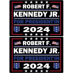 2 Pack Robert F. Kennedy Jr. 2024 Magnets Vinyl Sign Laptop Decal Car Bumper Window Waterproof Magnet Decoration