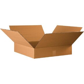 PARTNERS BRAND 22x22x4 Flat Corrugated Boxes, Flat, 22L x 22W x 4H, Pack of 10 | Shipping, Packaging, Moving, Storage Box for Home or Business, Strong Wholesale Bulk Boxes