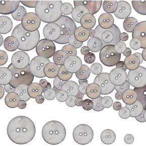 50PCS Pearl Buttons, Pearl Shell Bulk Sewing Buttons, 10mm/12.5mm/15mm/18mm/20mm Buttons, for Sewing DIY Crafts, Handmade Repair Cloth, Suits, Shirts, 2 Holes
