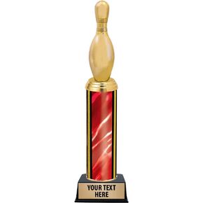 11" Red Bowling Pin Trophies - Bowling Pin Customized Trophy Awards Prime