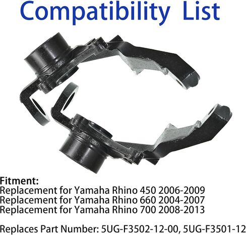 Front Steering Knuckles Left and Right Replacement for Yamaha Rhino 450 660 700 5UG-F3502-12-00 5UG-F3501-12-00 2004-2013 in Saudi Arabia