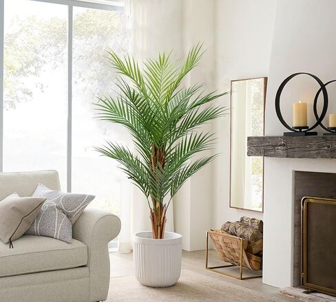 2 Set Artificial Palm Tree 4ft Tall with 19 Trunks Detachable Faux King Palm Tree Fake Plants in Pot for Indoor Home Office Living Room Floor Decor in Saudi Arabia