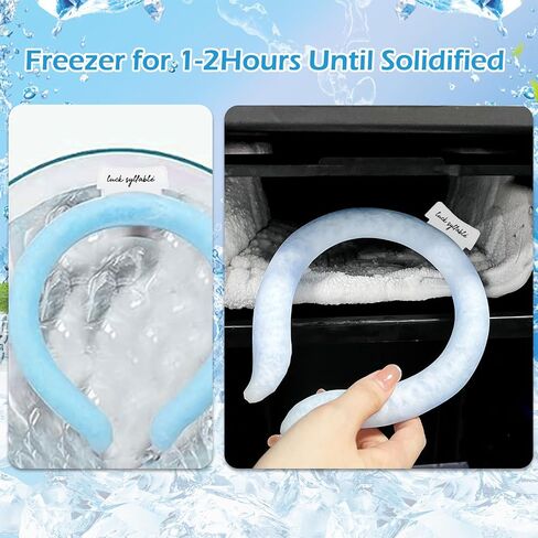 Neck Cooling Tube with Cold Insulated Bag, Reusable Wearable Cooling Neck Ring for Summer Heat Outdoor Indoor Cooling (Black) in Saudi Arabia
