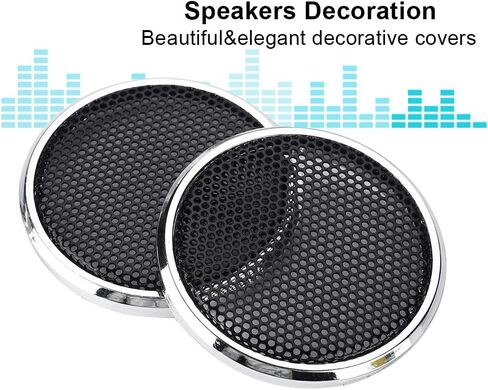 ASHATA Speaker Covers, 2 PCS 1 inch Audio Speakers Decoration Protective Grills Cover Steel mesh Case,Round in Saudi Arabia