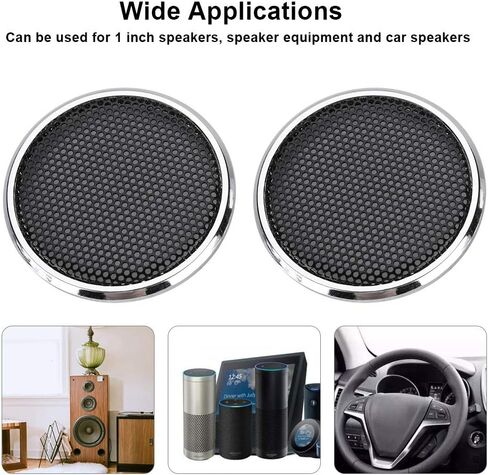 ASHATA Speaker Covers, 2 PCS 1 inch Audio Speakers Decoration Protective Grills Cover Steel mesh Case,Round in Saudi Arabia
