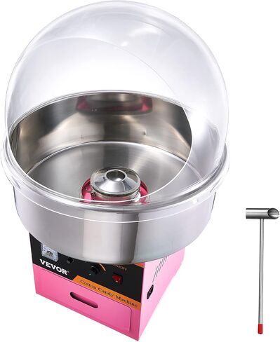 VEVOR Electric Cotton Candy Machine, 1000W Commercial Floss Maker w/Stainless Steel Bowl, Sugar Scoop and Drawer, Perfect for Home, Carnival, Kids Birthday, Family Party, Pink | With Stainless Steel Bowl, Sugar Scoop and Drawer, Perfect for Home, Carnival in Saudi Arabia