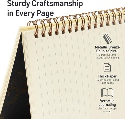 Sunflower Notebook with Pockets - Pretty Spiral Bound Journal Notebook for Women - Stylish & Cute Notebook - 75 Sheets, 8.5"x6 Lined Spiral Journal Notebook - Spiral Journal for Women in Saudi Arabia