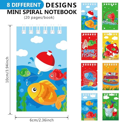 24 Pieces Gone Fishing Party Supplies Mini Fishing Party Notebooks Gone Fishing Party Notepads Little Fisherman Pocket Notebooks for Kid Gone Fishing Birthday Baby Shower Party Decorations in Saudi Arabia